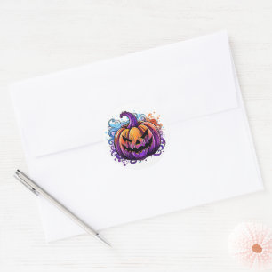 Kleurrijke Jack-O-Lantern Ronde Sticker