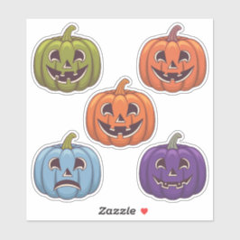Kleurrijke Jack-o’-Lantern Scrapbook Stickers Blad
