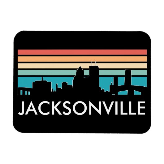 Kleurrijke Jacksonville Florida Retro Sunset Skyli Magneet (Horizontaal)