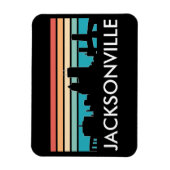 Kleurrijke Jacksonville Florida Retro Sunset Skyli Magneet (Verticaal)