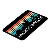 Kleurrijke Jacksonville Florida Retro Sunset Skyli Magneet (Linkerzijde)