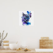Kleurrijke Jaguar Waterverf Kunstwerk Poster (Keuken)