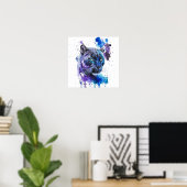 Kleurrijke Jaguar Waterverf Kunstwerk Poster (Thuiskantoor)