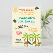 Kleurrijke Jamaicaanse volwassen verjaardag uitnod Kaart (Staand voorkant)