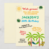 Kleurrijke Jamaicaanse volwassen verjaardag uitnod Kaart (Voorkant / Achterkant)