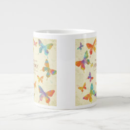 Kleurrijke Jambo Jug Design met Abstracte Butterfl Grote Koffiekop