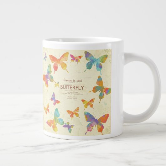 Kleurrijke Jambo Jug Design met Abstracte Butterfl Grote Koffiekop (Rechts)