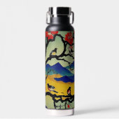 Kleurrijke japans Waterverf Natuur Scene Birds Waterfles (Voorkant)