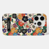Kleurrijke Japanse Bloemen Geborduurd Case-Mate iPhone Case (Achterkant (horizontaal))