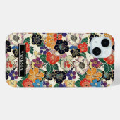 Kleurrijke Japanse Bloemen Geborduurd Case-Mate iPhone Case (Achterkant (horizontaal))
