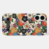 Kleurrijke Japanse Bloemen Geborduurd Case-Mate iPhone Case (Achterkant (horizontaal))