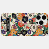 Kleurrijke Japanse Bloemen Met Monogram Case-Mate iPhone Case (Achterkant (horizontaal))
