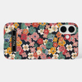 Kleurrijke Japanse Bloemige Print Monogram Case-Mate iPhone Case (Achterkant (horizontaal))