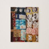 Kleurrijke Japanse furoshiki verpakkingskleding Legpuzzel (Verticaal)