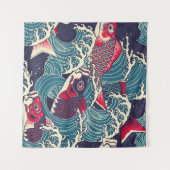 Kleurrijke japanse Koi/karper in de golfnaadloze Wandkleed (Voorkant (horizontaal))