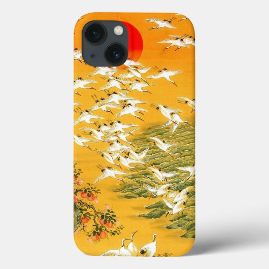 Kleurrijke Japanse kranen op Sunset Case-Mate iPhone Case (Achterkant)