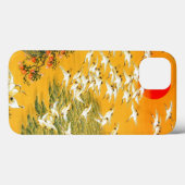 Kleurrijke Japanse kranen op Sunset Case-Mate iPhone Case (Achterkant (horizontaal))