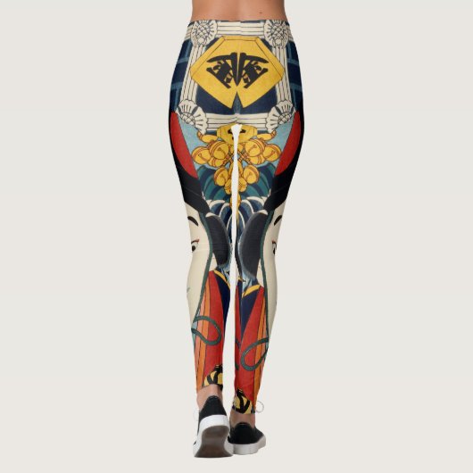 Kleurrijke Japanse  Kunst Funny Asian Trendy Leggings (Achterkant)