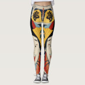 Kleurrijke Japanse  Kunst Funny Asian Trendy Leggings (Voorkant)