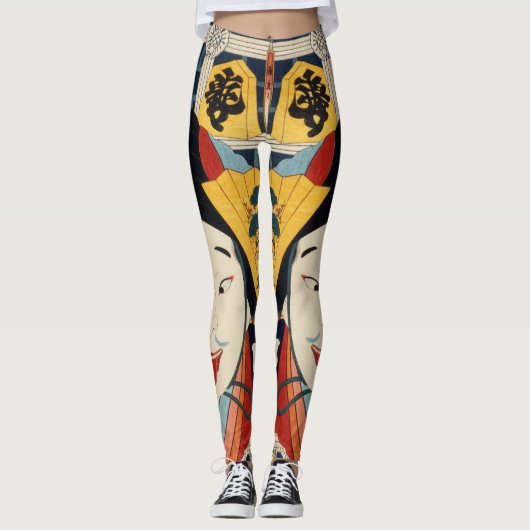 Kleurrijke Japanse  Kunst Funny Asian Trendy Leggings (Voorkant)