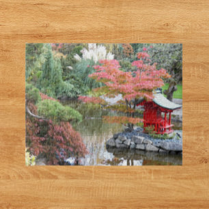 Kleurrijke Japanse Tuin Scène Landschap Legpuzzel