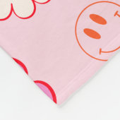 Kleurrijke jaren 70 Groovy Flower Smile Gezichtspa Fleece Deken (Hoek)