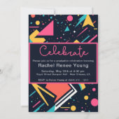 Kleurrijke jaren 80 Retro Bright Afstuderen Aankon Kaart (Achterkant)