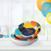 Kleurrijke jaren 80 Retro Circle Abstract Happy Bi Papieren Kommen