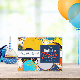 Kleurrijke jaren 80 Retro verjaardagsfeestje perso Briefkaart