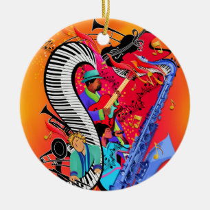 Kleurrijke Jazz Music Art Ornament Gift