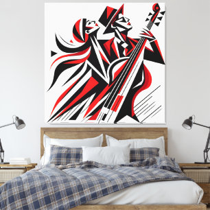 Kleurrijke jazzmuziek Romance Canvas Afdruk