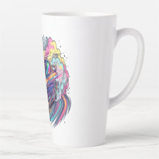 Kleurrijke JDM sportauto driftende neon bandenrook Latte Mok