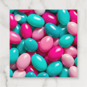 Kleurrijke Jelly Bean Art Gift Labels (Voorkant)