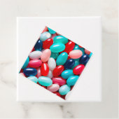 Kleurrijke Jelly Bean Art Gift Labels (In situ)