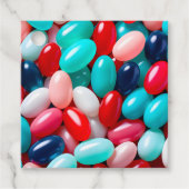 Kleurrijke Jelly Bean Art Gift Labels (Voorkant)