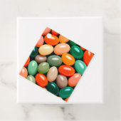 Kleurrijke Jelly Bean Art Gift Labels (In situ)