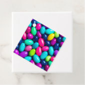 Kleurrijke Jelly Bean Art Gift Labels (In situ)