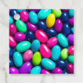 Kleurrijke Jelly Bean Art Gift Labels (Voorkant)