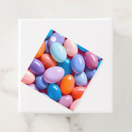 Kleurrijke Jelly Bean Art Gift Labels (In situ)