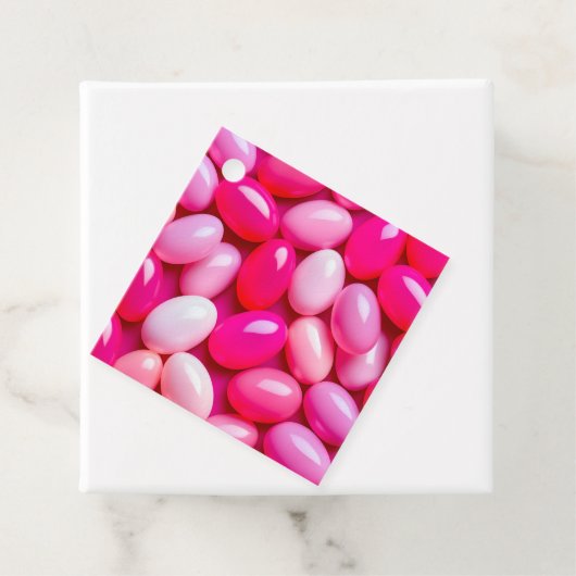 Kleurrijke Jelly Bean Art Gift Labels (In situ)