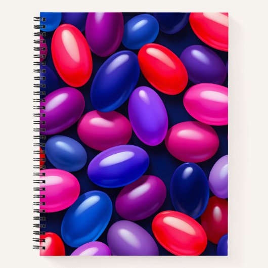 Kleurrijke Jelly Bean Art Spiral Notitieboek (Voorkant)