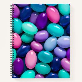 Kleurrijke Jelly Bean Art Spiral Notitieboek