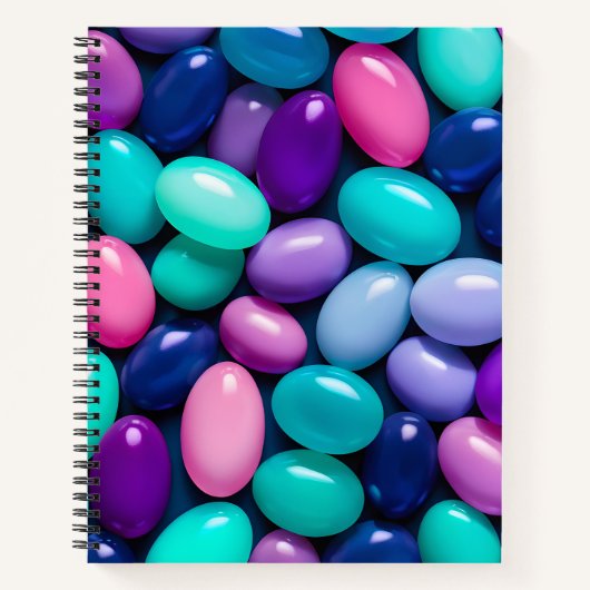 Kleurrijke Jelly Bean Art Spiral Notitieboek (Voorkant)