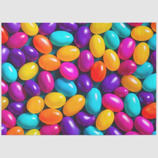 Kleurrijke Jelly Bean Art Tissue Papier (Voorkant)