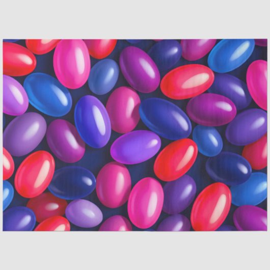 Kleurrijke Jelly Bean Art Tissue Papier (Voorkant)