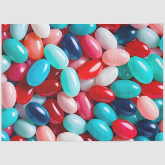 Kleurrijke Jelly Bean Art Tissue Papier (Voorkant)