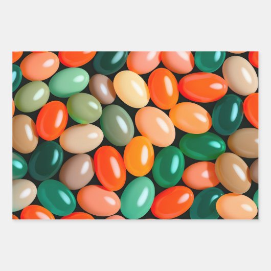 Kleurrijke Jelly Bean Art Wrapping Paper Sheets (Voorkant)