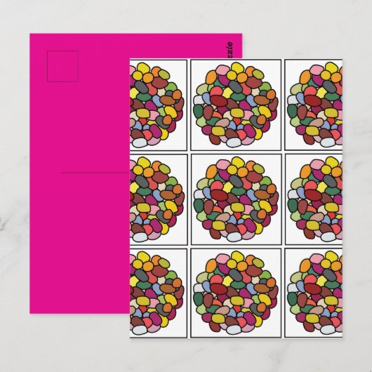 Kleurrijke Jelly Bean Briefkaart (Voorkant / Achterkant)