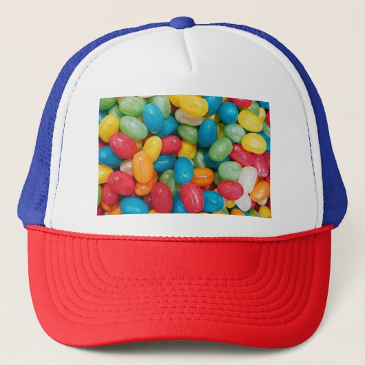 Kleurrijke Jelly Bean snoepjes Trucker Pet (Voorkant)