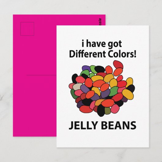 Kleurrijke Jelly Beans Grappige Jelly Beans Briefkaart (Voorkant / Achterkant)